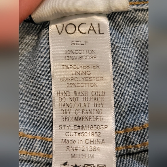 NWOT Vocal Distressed Lace Up Denim Shorts - Picture 5 of 7